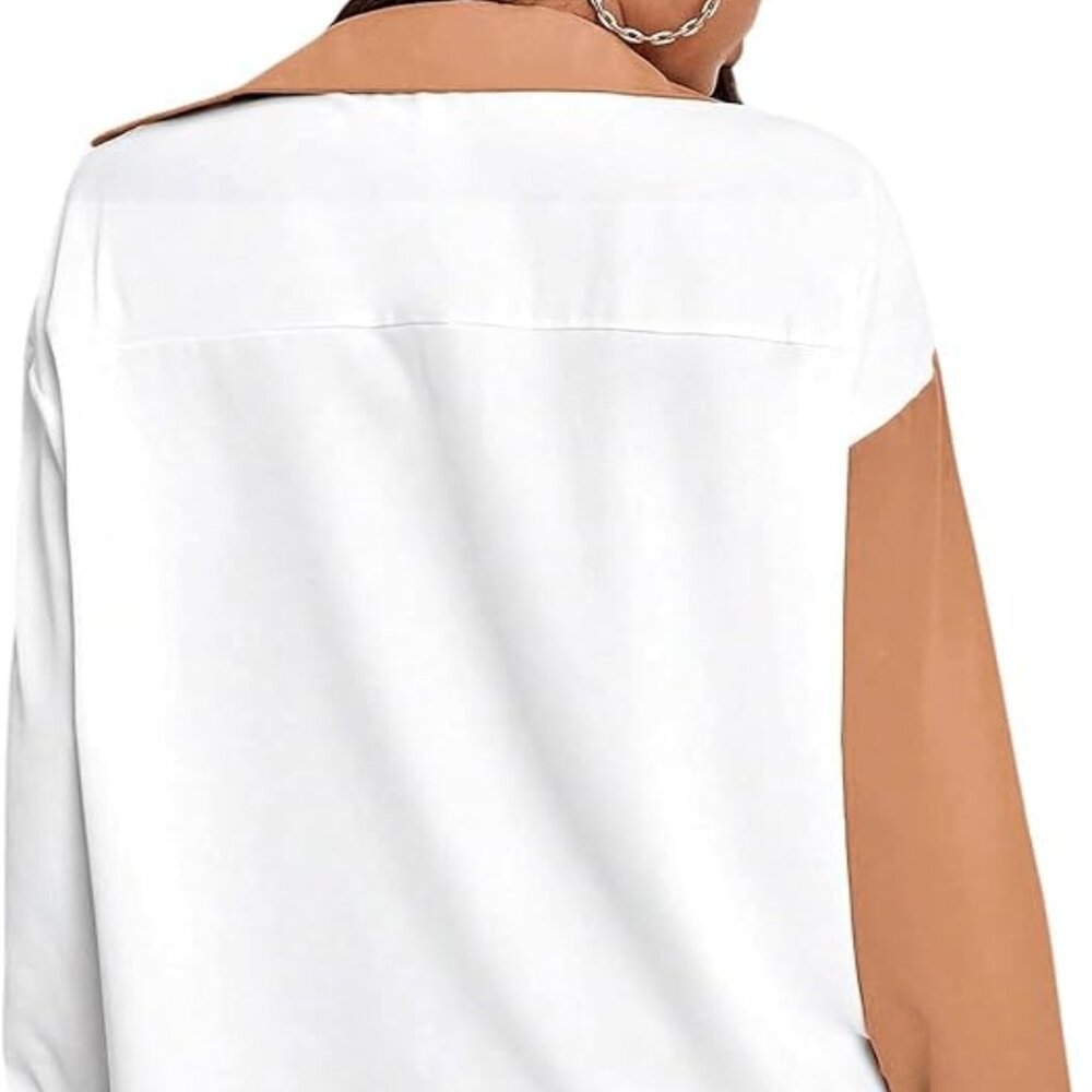 Block Oversized Button Down Blouse - image 2